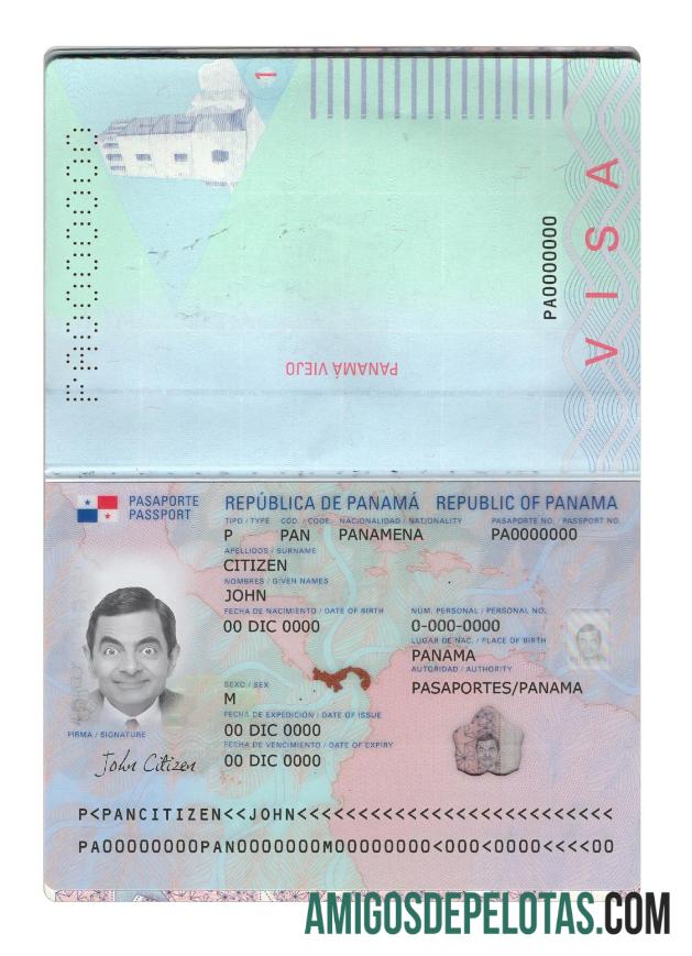 Passaporte do Panamá, novo presente de 2019 exemplo